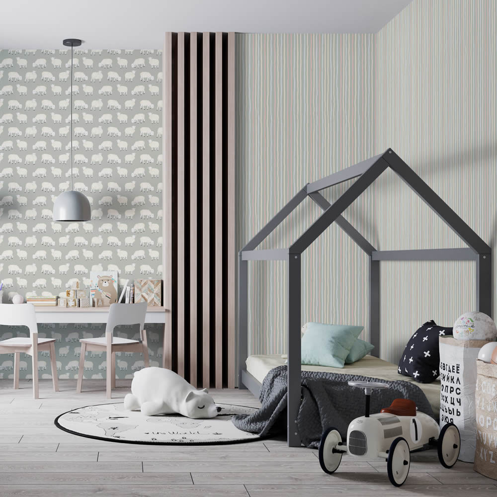 Streifenmuster Vliestapete grau Great Kids Hohenberger 26845