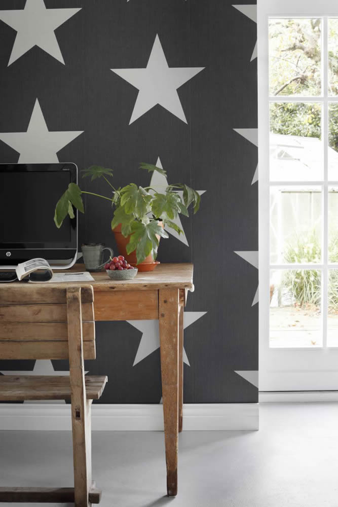 non-woven wallpaper brown stars-23-138979.1M