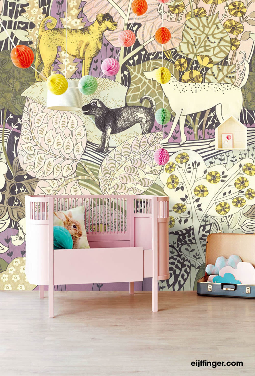 Mural dogs pastel non-woven-55-364120
