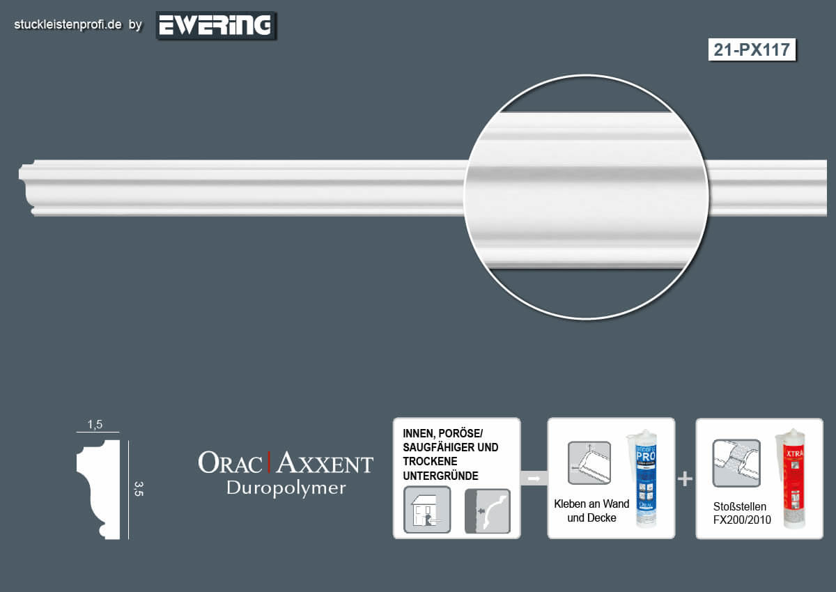 32er Stuckleisten Box PX117 Wandleiste Orac Decor Stuckleiste-PX117-VE