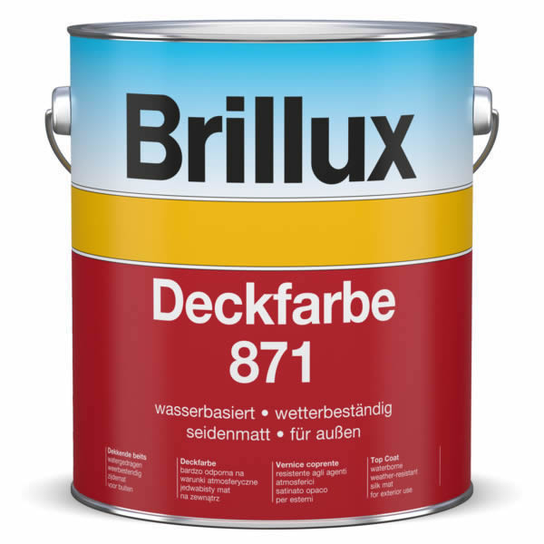 Brillux Lignodur FlexGuard 871 seidenmatt Deckfarbe in Dose, wetterbeständiger Holzschutz